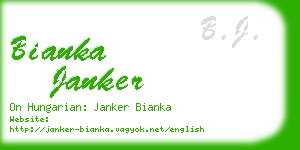 bianka janker business card